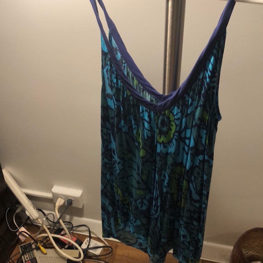 Free People blue and green tank top